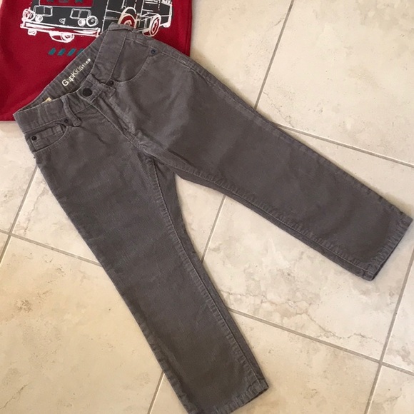 GAPKIDS 5 STRAIGHT LEG CORDUROY PANTS & LS TEE - Picture 2 of 8
